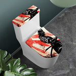 Red Rising Sun Samurai Print Toilet Lid And Tank Cover Set