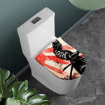 Red Rising Sun Samurai Print Toilet Lid Cover