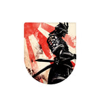 Red Rising Sun Samurai Print Toilet Lid Cover