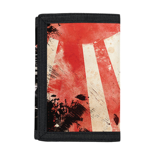 Red Rising Sun Samurai Print Trifold Wallet