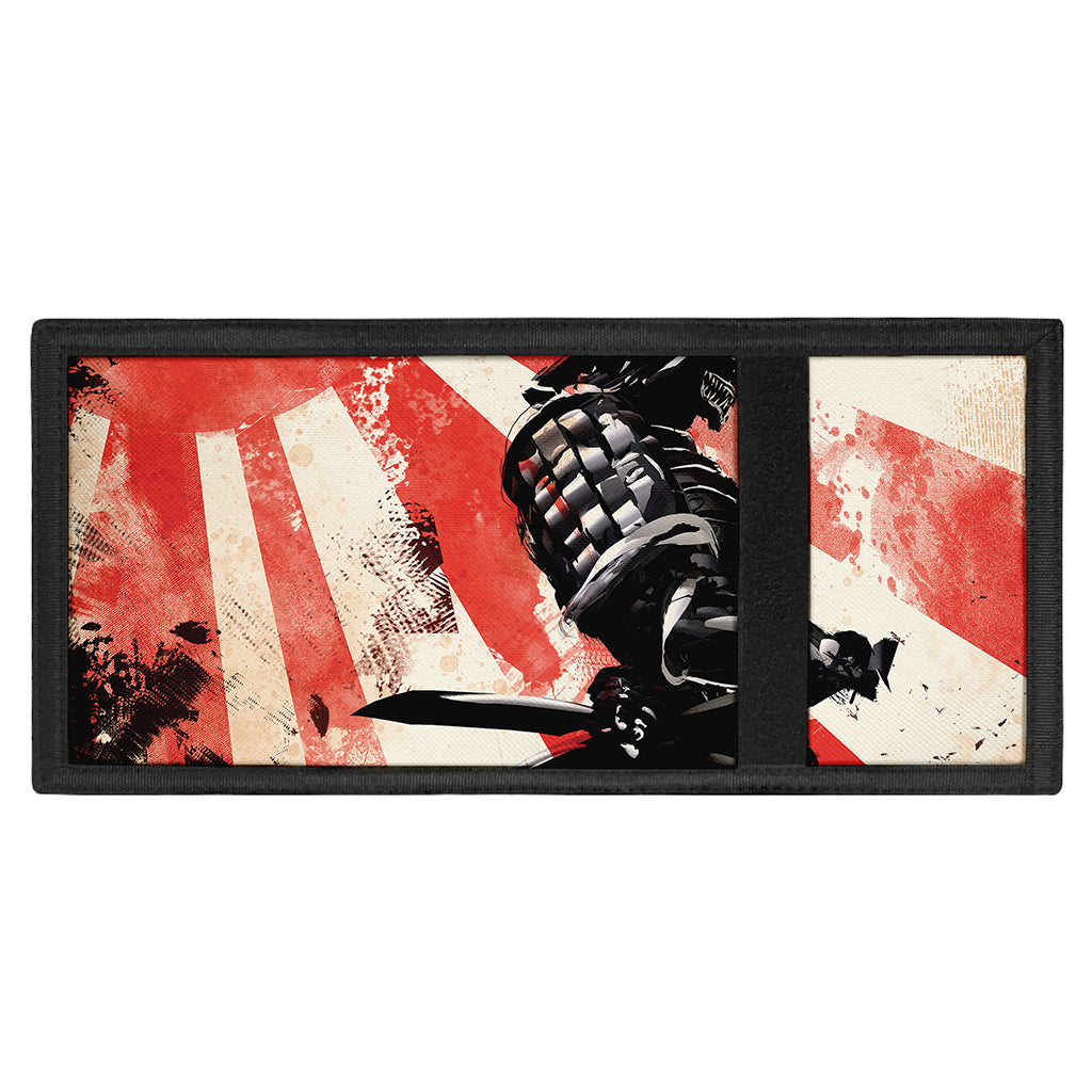 Red Rising Sun Samurai Print Trifold Wallet