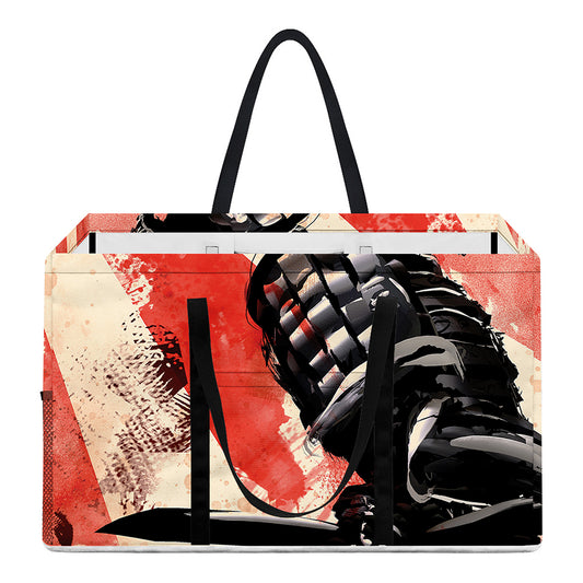 Red Rising Sun Samurai Print Utility Tote Bag