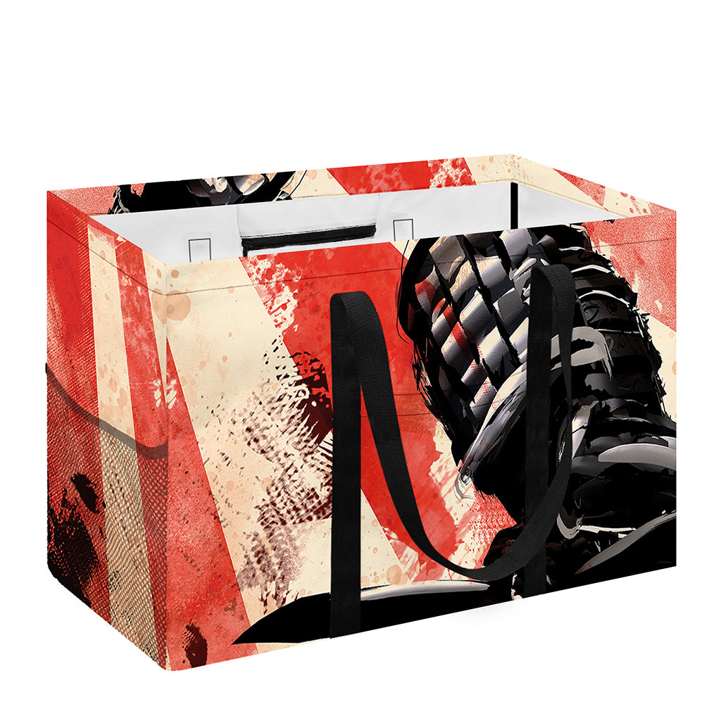 Red Rising Sun Samurai Print Utility Tote Bag