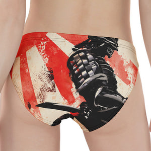 Red Rising Sun Samurai Print Women's Panties