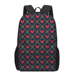 Red Rooster Pattern Print 17 Inch Backpack