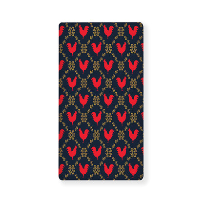 Red Rooster Pattern Print Baby Crib Sheet