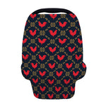 Red Rooster Pattern Print Baby Seat Cover