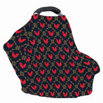 Red Rooster Pattern Print Baby Seat Cover