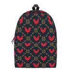 Red Rooster Pattern Print Backpack
