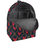 Red Rooster Pattern Print Backpack