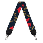 Red Rooster Pattern Print Bag Strap