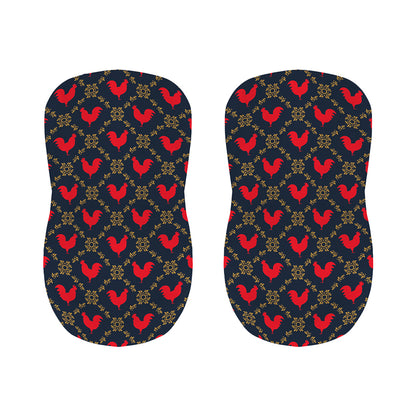 Red Rooster Pattern Print Bar Stool Covers