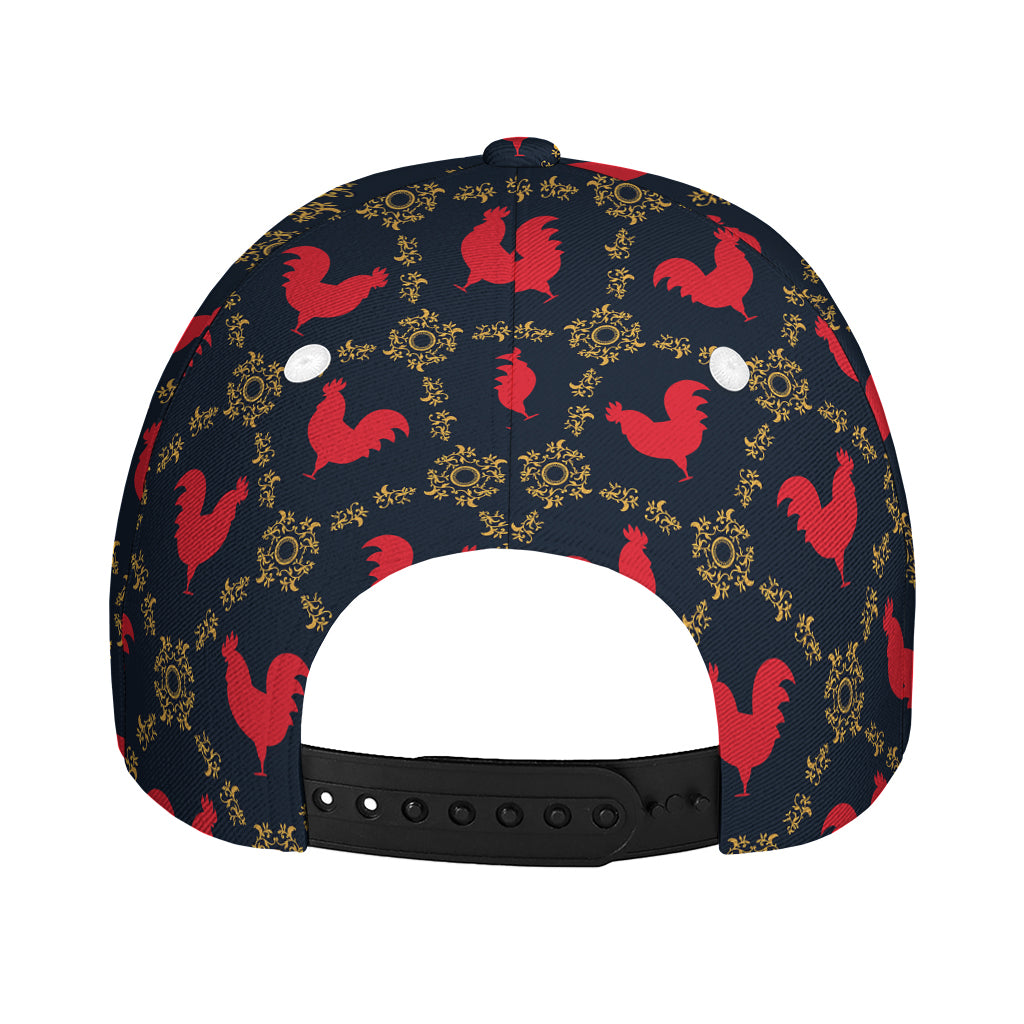 Red Rooster Pattern Print Baseball Cap