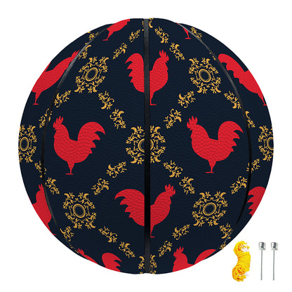 Red Rooster Pattern Print Basketball