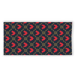 Red Rooster Pattern Print Beach Towel