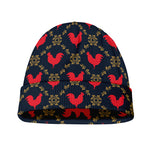 Red Rooster Pattern Print Beanie