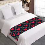Red Rooster Pattern Print Bed Runner