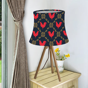 Red Rooster Pattern Print Bell Lamp Shade