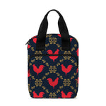 Red Rooster Pattern Print Bible Tote Bag