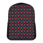 Red Rooster Pattern Print Casual Backpack