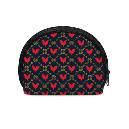 Red Rooster Pattern Print Coin Purse