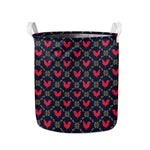 Red Rooster Pattern Print Collapsible Laundry Basket