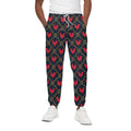 Red Rooster Pattern Print Cotton Sweatpants