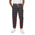 Red Rooster Pattern Print Cotton Pants