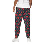 Red Rooster Pattern Print Cotton Pants