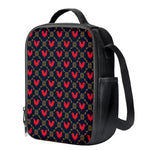Red Rooster Pattern Print Crossbody Lunch Bag