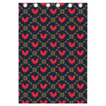 Red Rooster Pattern Print Curtain