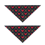 Red Rooster Pattern Print Dog Bandana