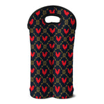 Red Rooster Pattern Print Double Neoprene Wine Tote