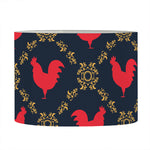 Red Rooster Pattern Print Drum Lamp Shade