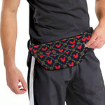 Red Rooster Pattern Print Fanny Pack