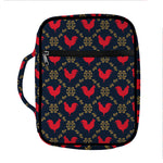 Red Rooster Pattern Print Front Pocket Bible Bag