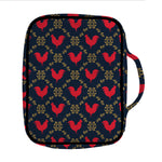 Red Rooster Pattern Print Front Pocket Bible Bag