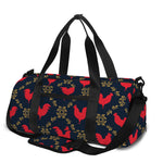 Red Rooster Pattern Print Gym Bag