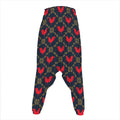Red Rooster Pattern Print Hammer Pants