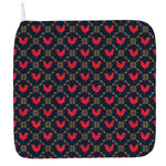 Red Rooster Pattern Print Hand Towel