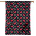 Red Rooster Pattern Print House Flag