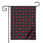 Red Rooster Pattern Print House Flag