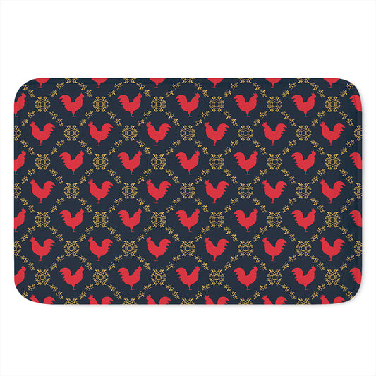 Red Rooster Pattern Print Indoor Door Mat