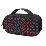 Red Rooster Pattern Print Insulin Cooler Travel Case