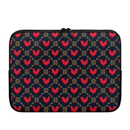 Red Rooster Pattern Print Laptop Sleeve