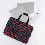 Red Rooster Pattern Print Laptop Sleeve With Handle