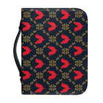 Red Rooster Pattern Print Leather Bible Cover