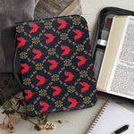 Red Rooster Pattern Print Leather Bible Cover