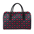 Red Rooster Pattern Print Leather Duffel Bag
