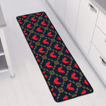 Red Rooster Pattern Print Long Kitchen Mat